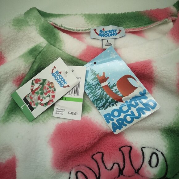 NWT Rockin' Around Ladies Fleece Holiday Vibes long Sleeves Sweatshirt - Picture 3 of 7